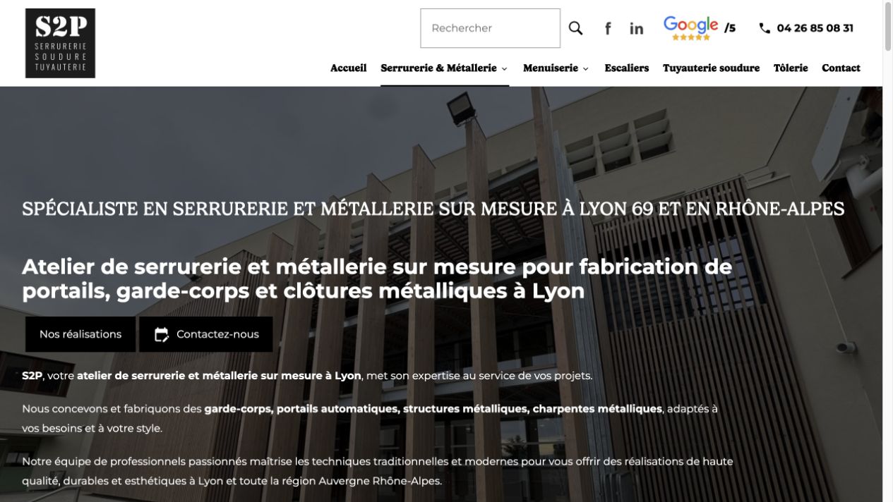 Capture du site de S2P