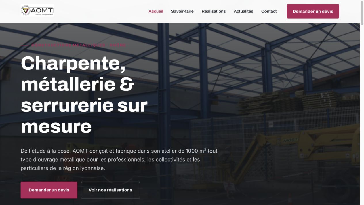 Capture du site de AOMT