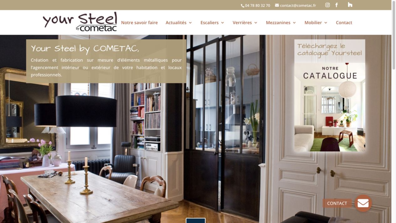 Capture du site de YourSteel by Cometac