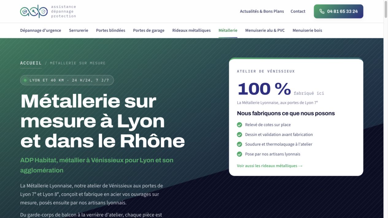 Capture du site de ADP Habitat