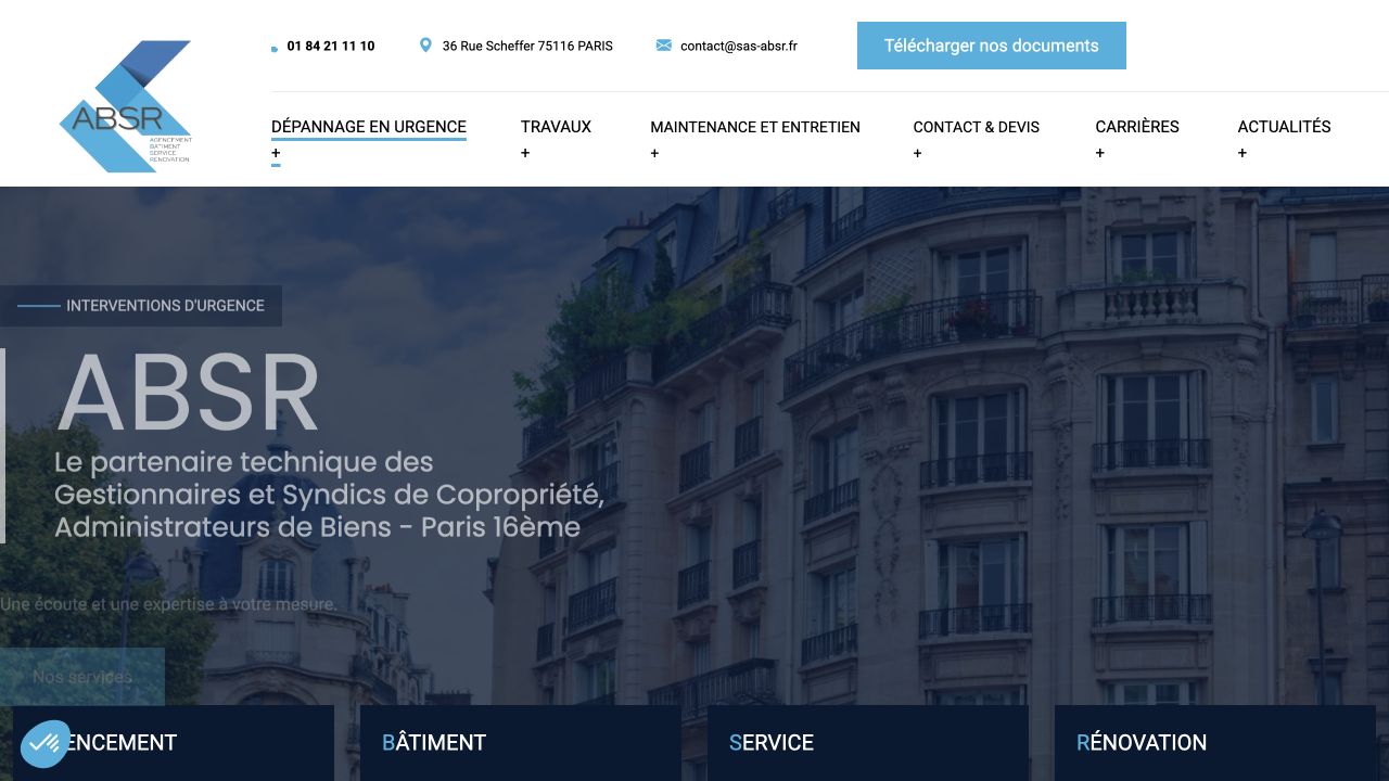 Capture du site de ABSR